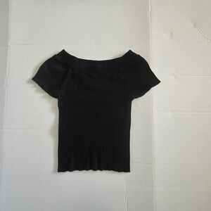 FP Movement by Free People Black Ribbed‎ Blouse